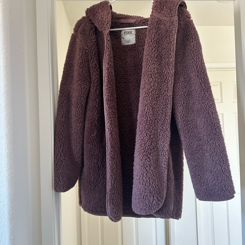 PINK Victoria's Secret Plush Maroon Jacket